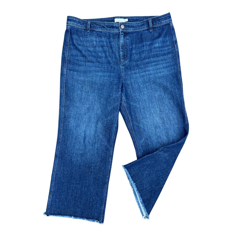 Vineyard Vines high rise dark wide leg cropped jeans size 33x27* (39" waist)
